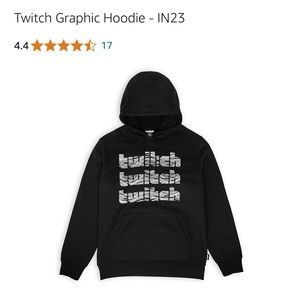 Twitch Glitch Graphic Hoodie Sweatshirt Size Medium Black white NWT Merch